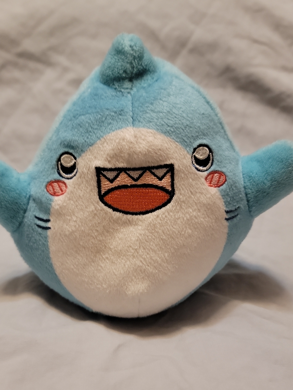 Plush Blue & White Shark Cuddly Toy - Cute Smile